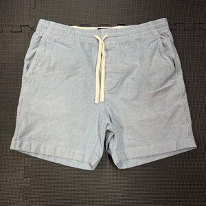 J.Crew Mens Light Blue Elastic Waist Drawstring Shorts Size M Made In Vietnam